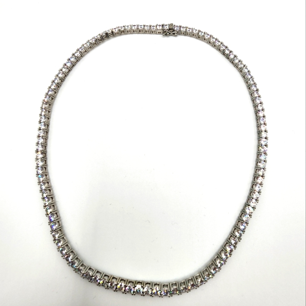 Tennis Necklace Cubic Zirconia Stainless Steel